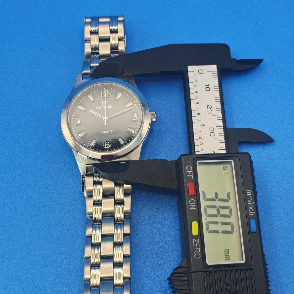 New! Vintage 2001 IC Collection 38mm Mens Quartz‎ Fashion Dress Watch Lume *NOS